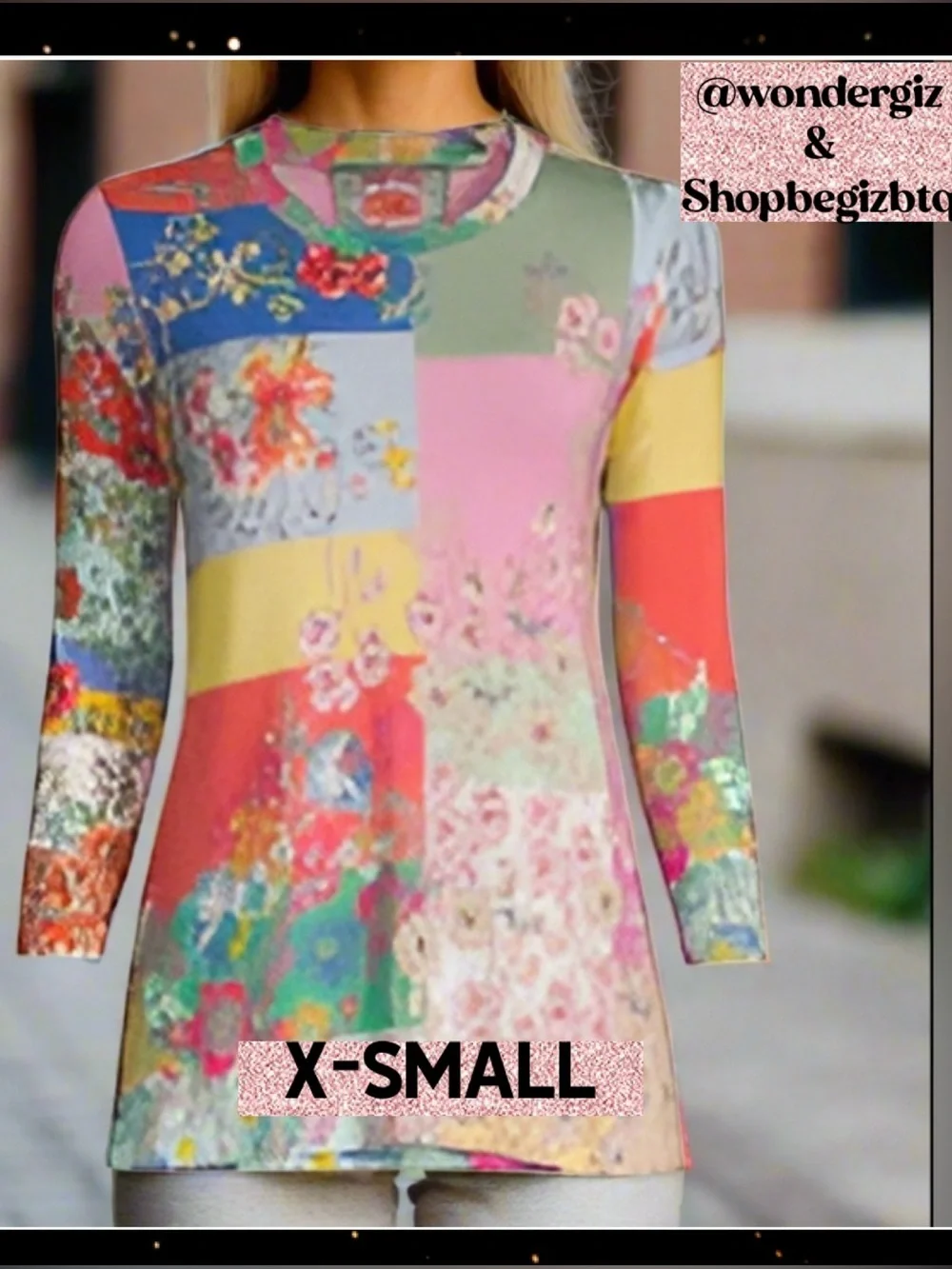 🔥🔥Johnny Was Marcel Lenora Patchwork Tunic Floral Motif Pink & Yellow SizeXSMALL